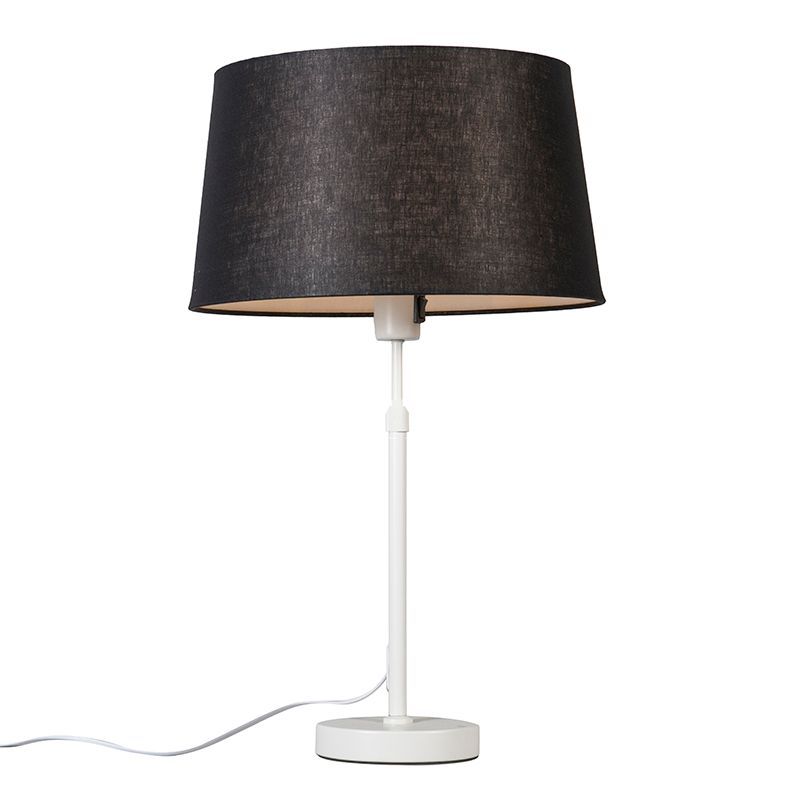 Tafellamp wit met kap zwart 35 cm verstelbaar - Parte