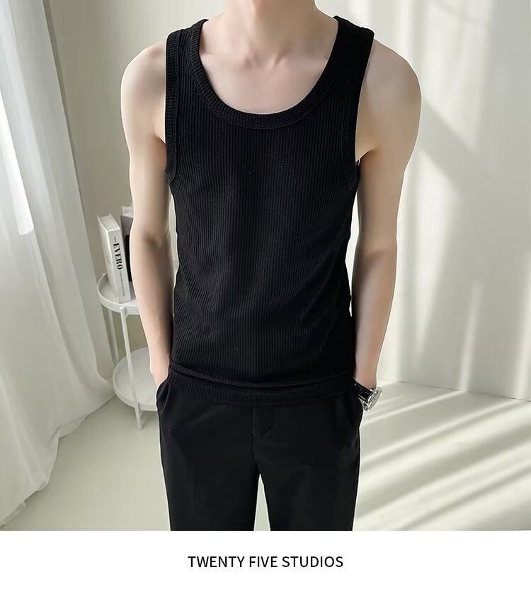 Acritus - Tanktop met ronde hals en effen patroon