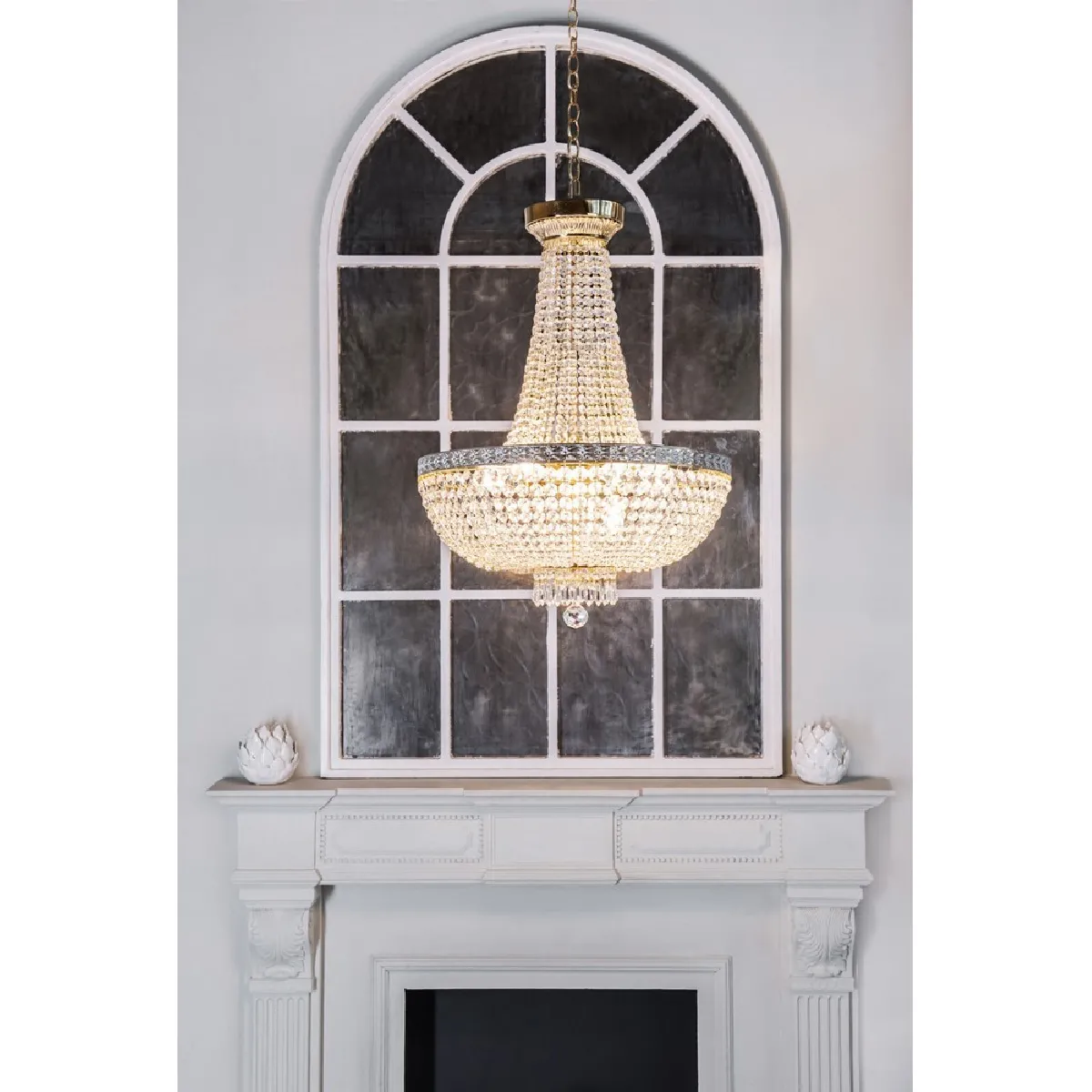 Maytoni Grand Lustre en Cristal 8 Lumières - Doré