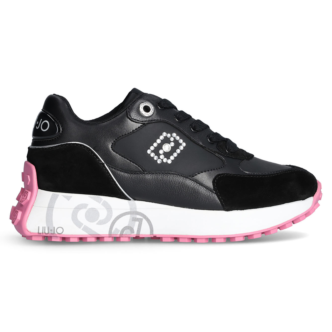 Liu-Jo Sneakers en Cuir Chiara noir/blanc/rose