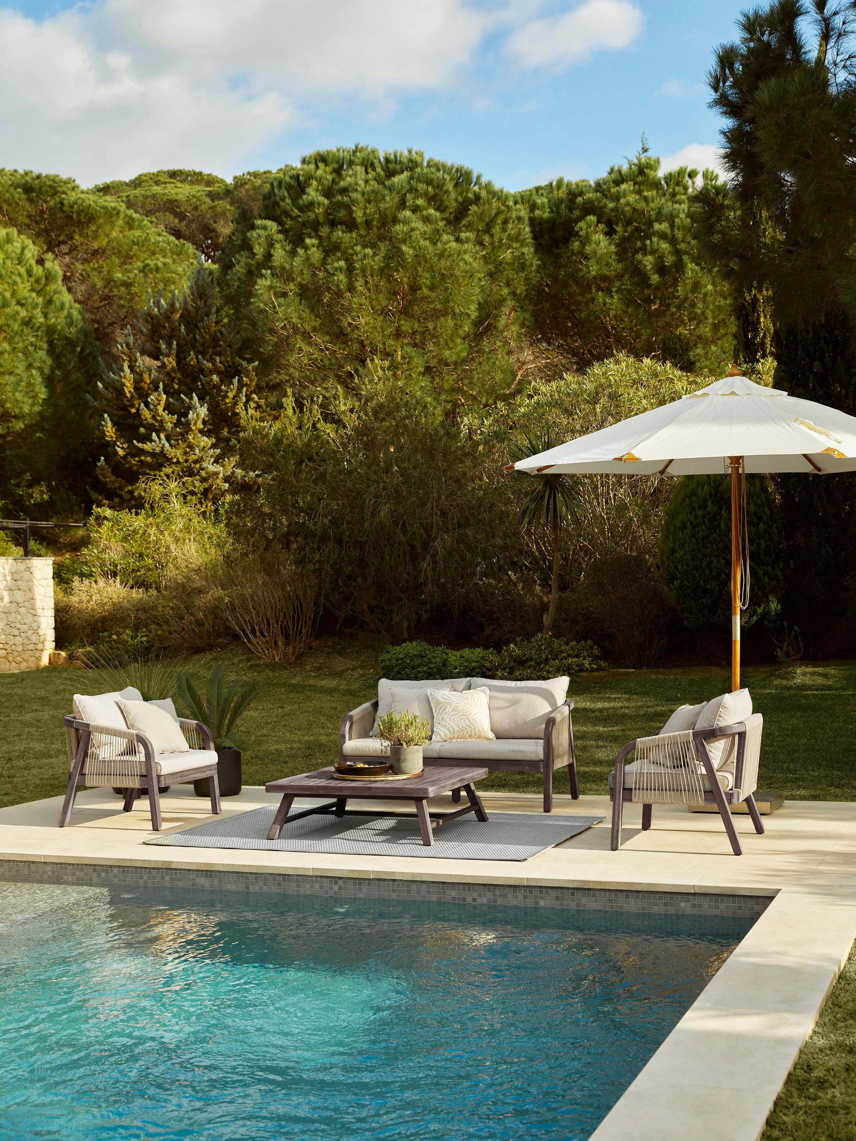 Tuin loungeset Lu van acaciahout, 4-delig