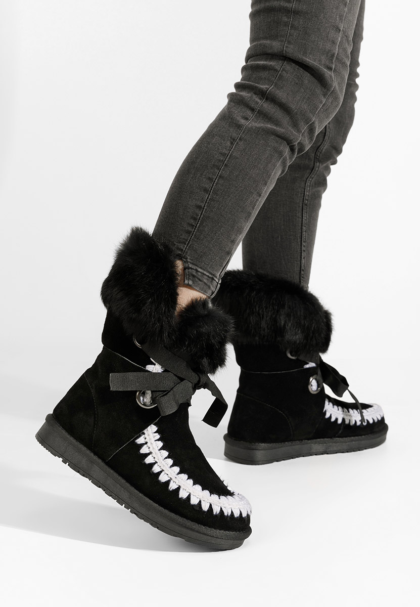 Bottes fourrées femmes noires Livanta