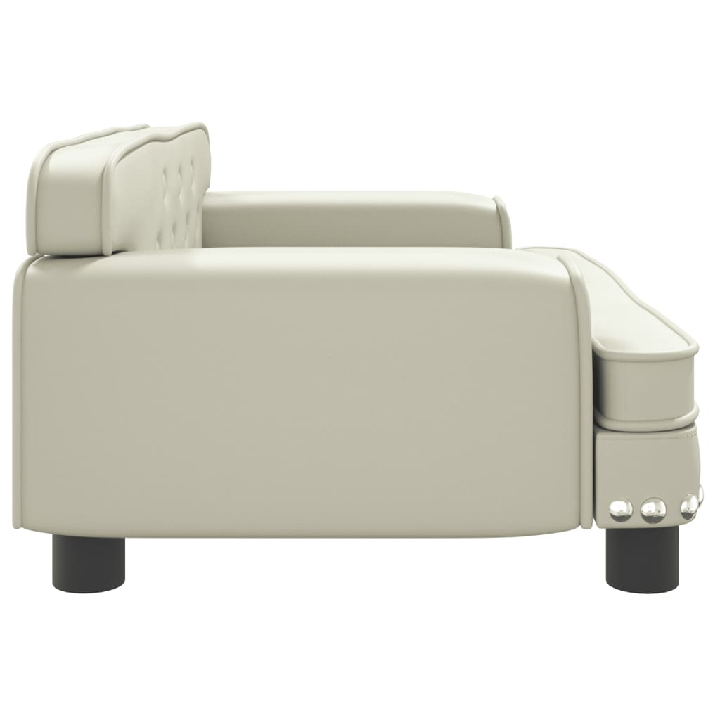 Cama para cães em couro sintético creme vidaXL, 70x45x30 cm