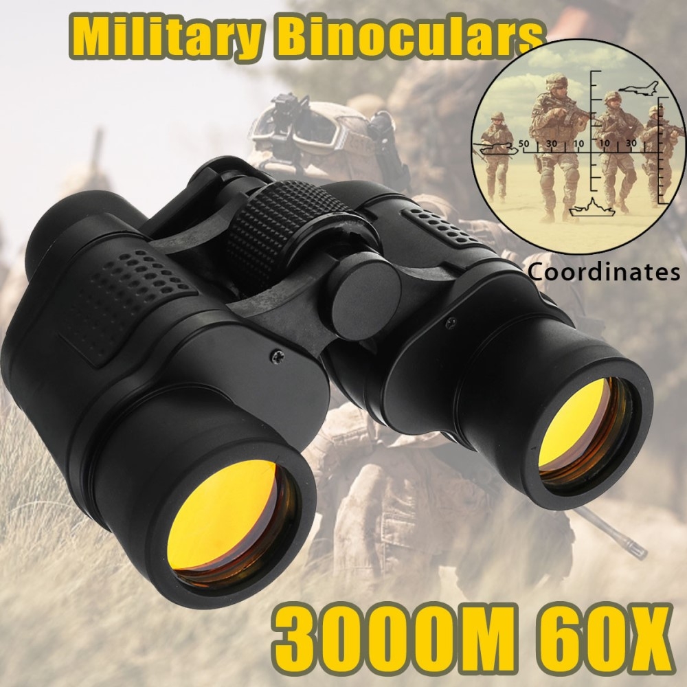 Binokular Fernglas Objektiv mit Baka 4 Prisma Halsschlaufe und Aufbewahrungstasche (60x60) - Schwarz