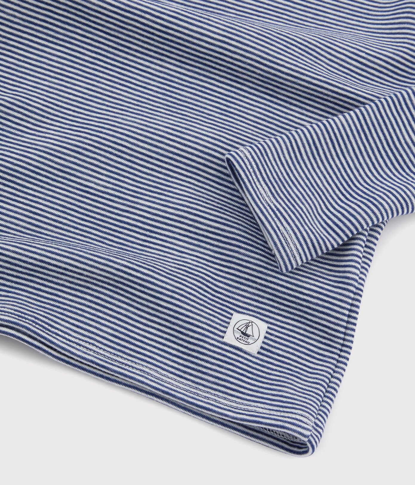 Tee shirt manches longues rayé en laine et coton enfant