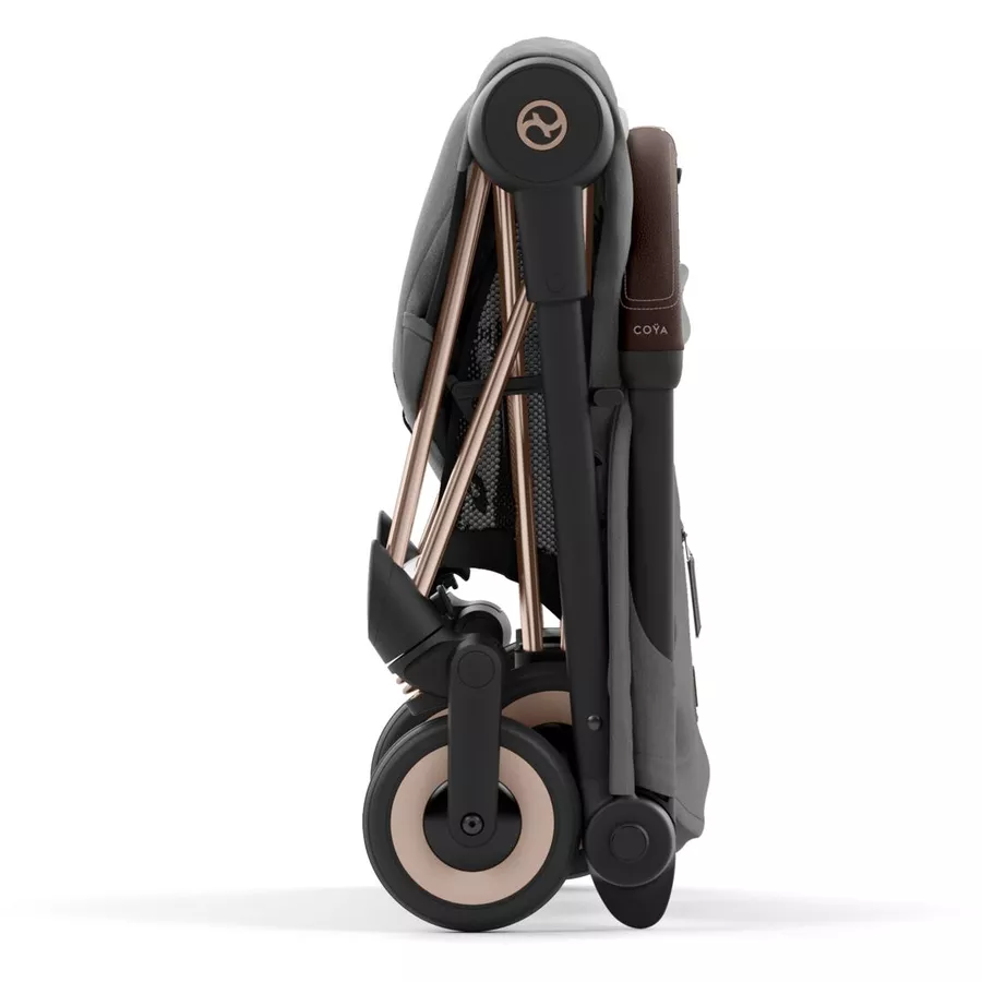 cybex PLATINUM Buggy Coya Rosegold Mirage Grey inklusive Babyschale Cloud T I-Size Sepia Black und Adapter