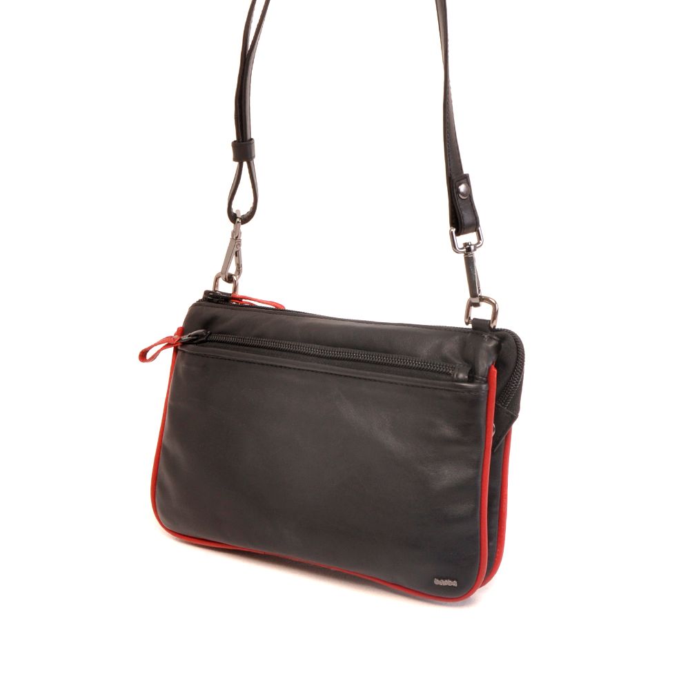 Berba Soft Clutch Schoudertas Black – Red