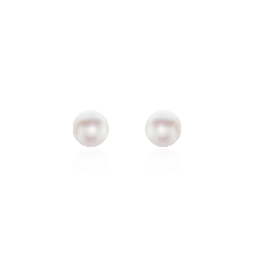 Boucles D'oreilles Puces Kesya Nacres Bouton Or Jaune Perle De Culture