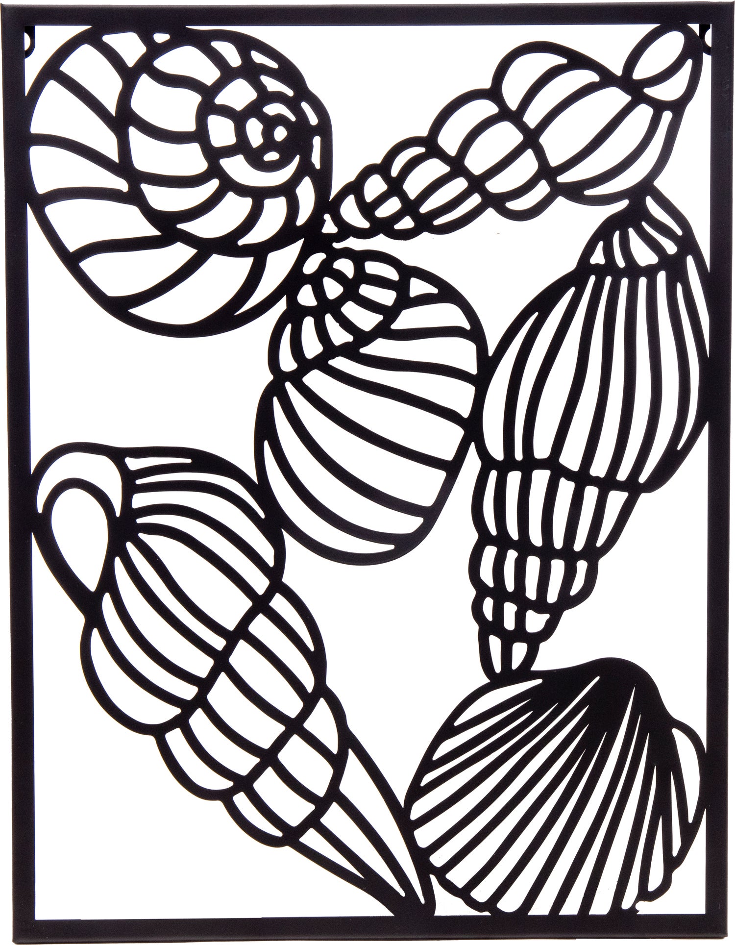 Mega Collections tuin wanddecoratie Schelp zwart 30 x 1 x 60 cm