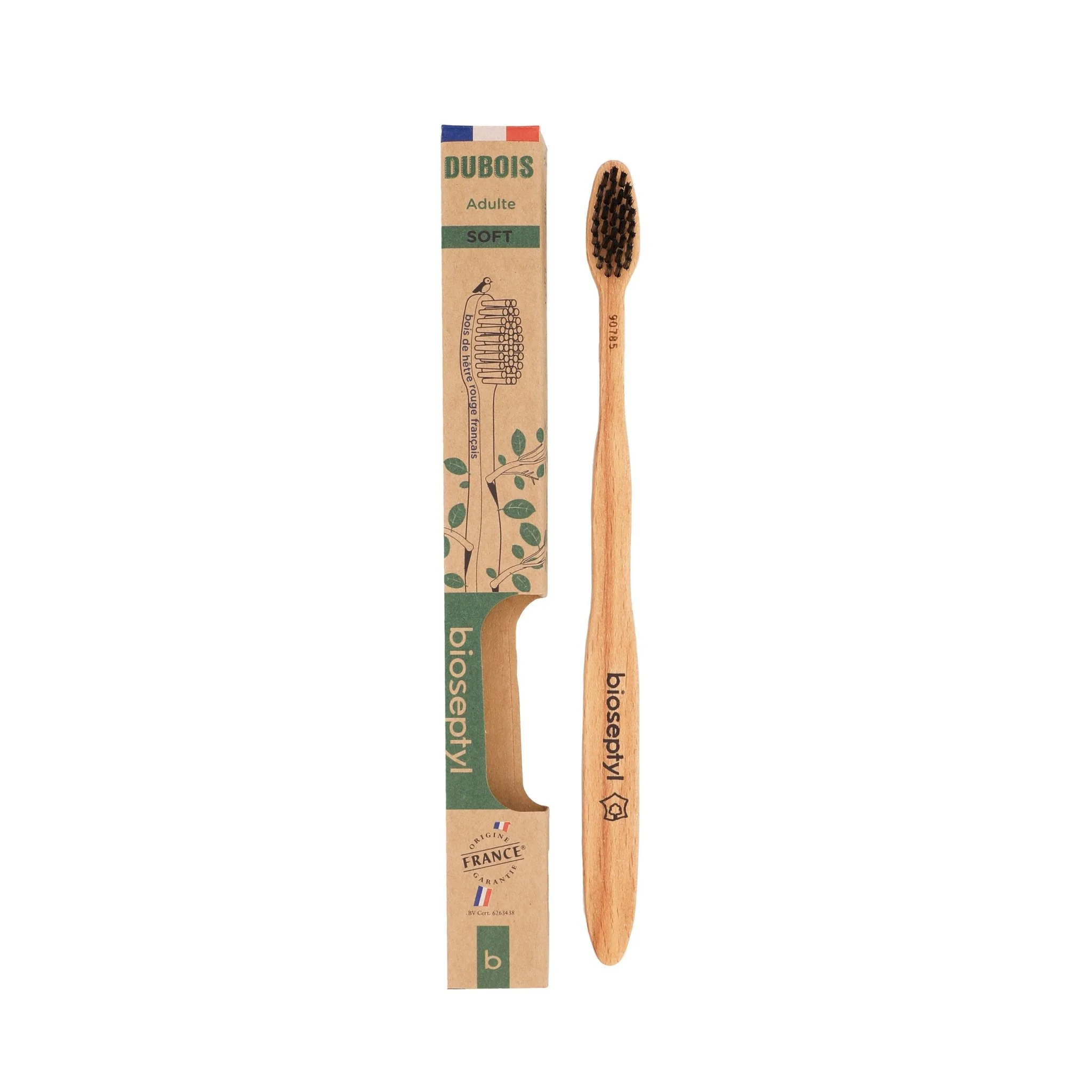 Brosse à dents en bois de hêtre - Brosse à dents Adulte / Souples