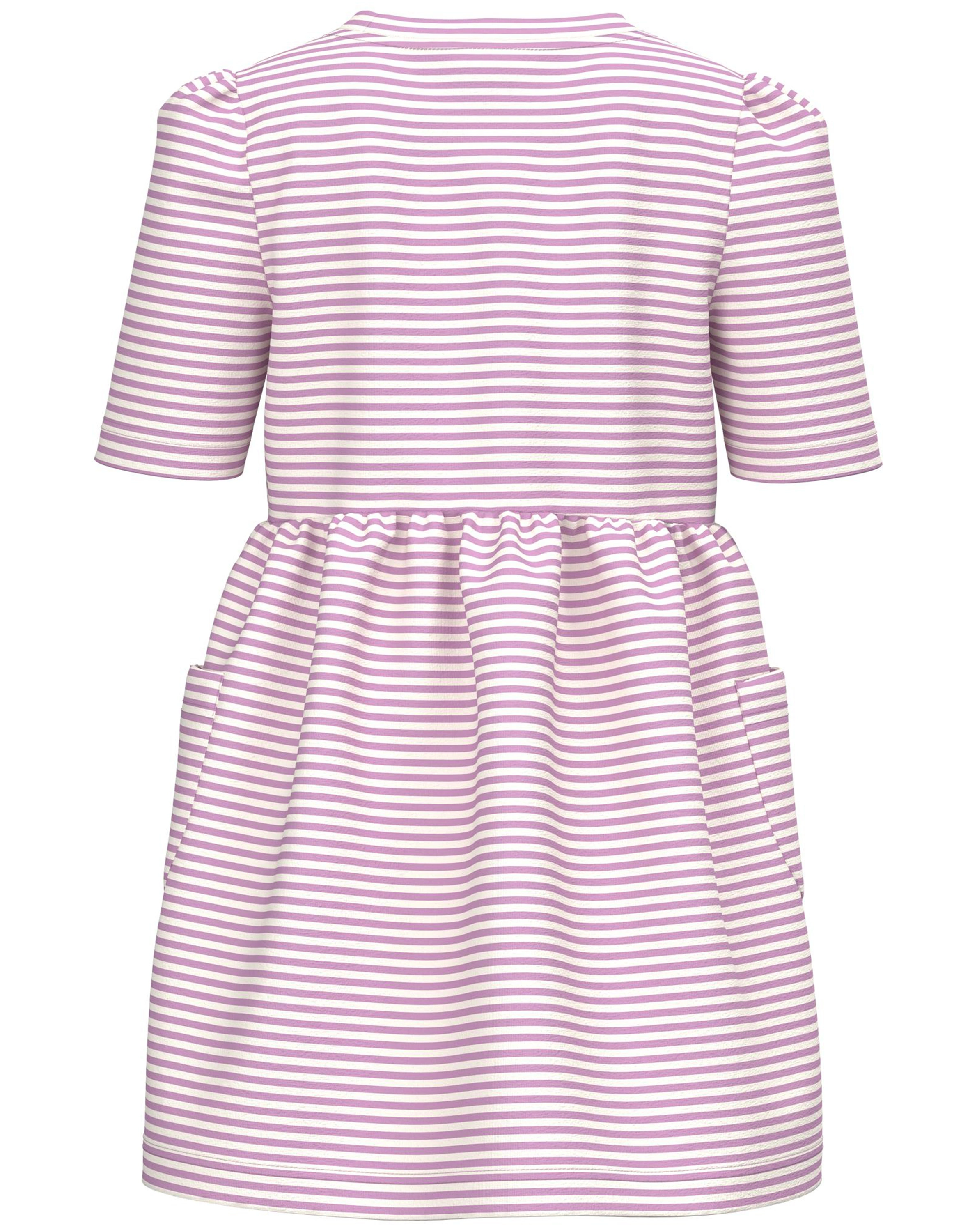 Kurzarmkleid NMFFANN gestreift in smoky grape
