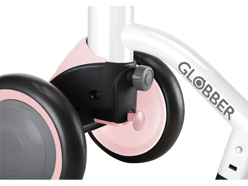 GLOBBER Kinder-Laufrad Learning Bike 3in1 Pink / Weiss Lernfahrrad mit 4 verschiedenen Lenkmodi
