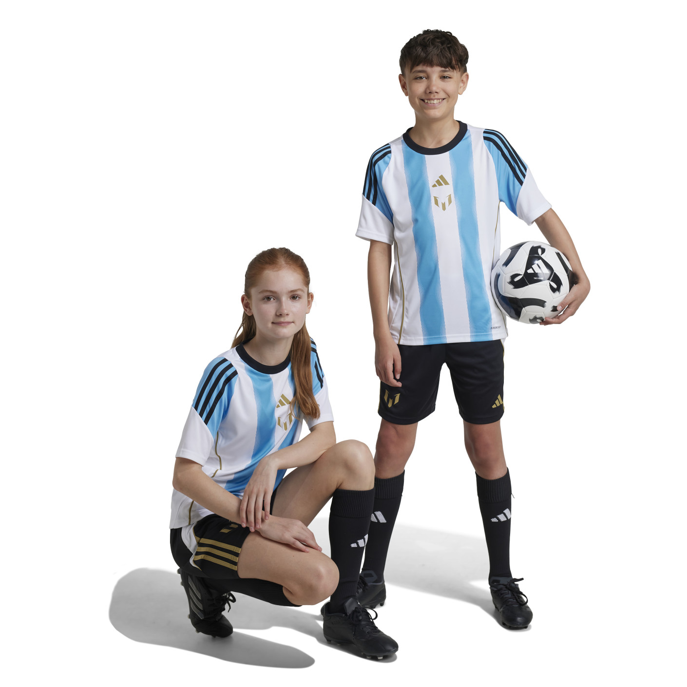 Adidas Messi Trainingsbroekje Kids Zwart Wit Goud
