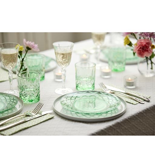 Lyngby Glas Sorrento 4-pak Tallerken, Green, Ø21 cm