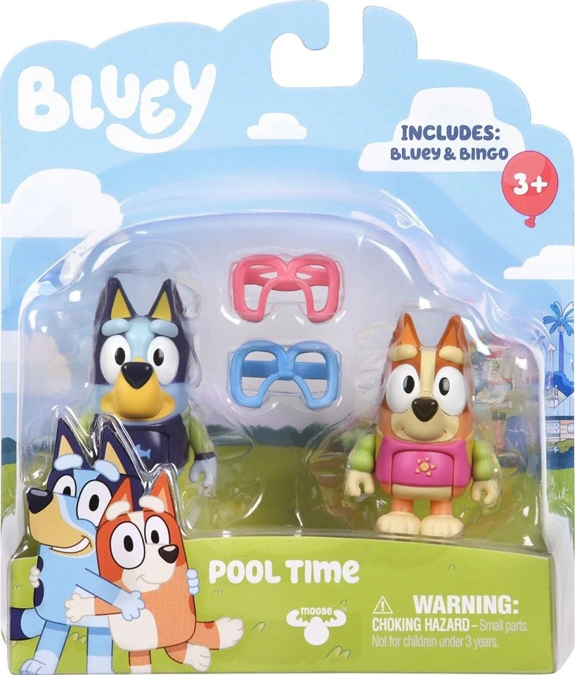 Bluey - 2 x S3 Figure 2-Pak - Pool Tid & Skateboard