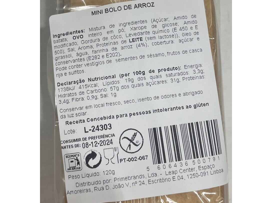 BOLO DE ARROZ MUSEU DO PÃO MINI SEM GLÚTEN 3X40G