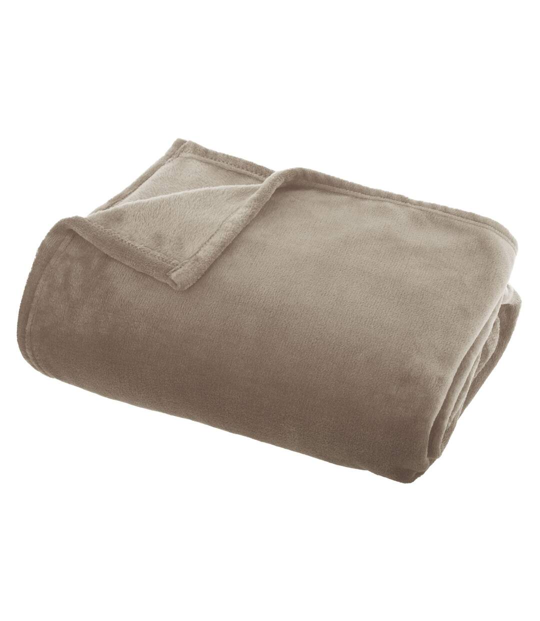 Grand plaid en Flanelle uni - 180x130 cm - Beige Lin