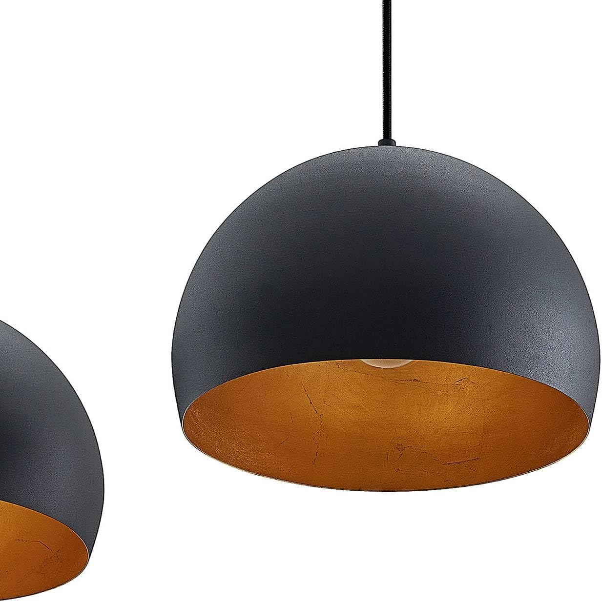Lindby Esstisch Pendelleuchte schwarz gold Metall, Hängeleuchte Esszimmer 3x E27 ohne Leuchtmittel Hängelampe Wohnzimmer Pendellampe Esszimmerlampe