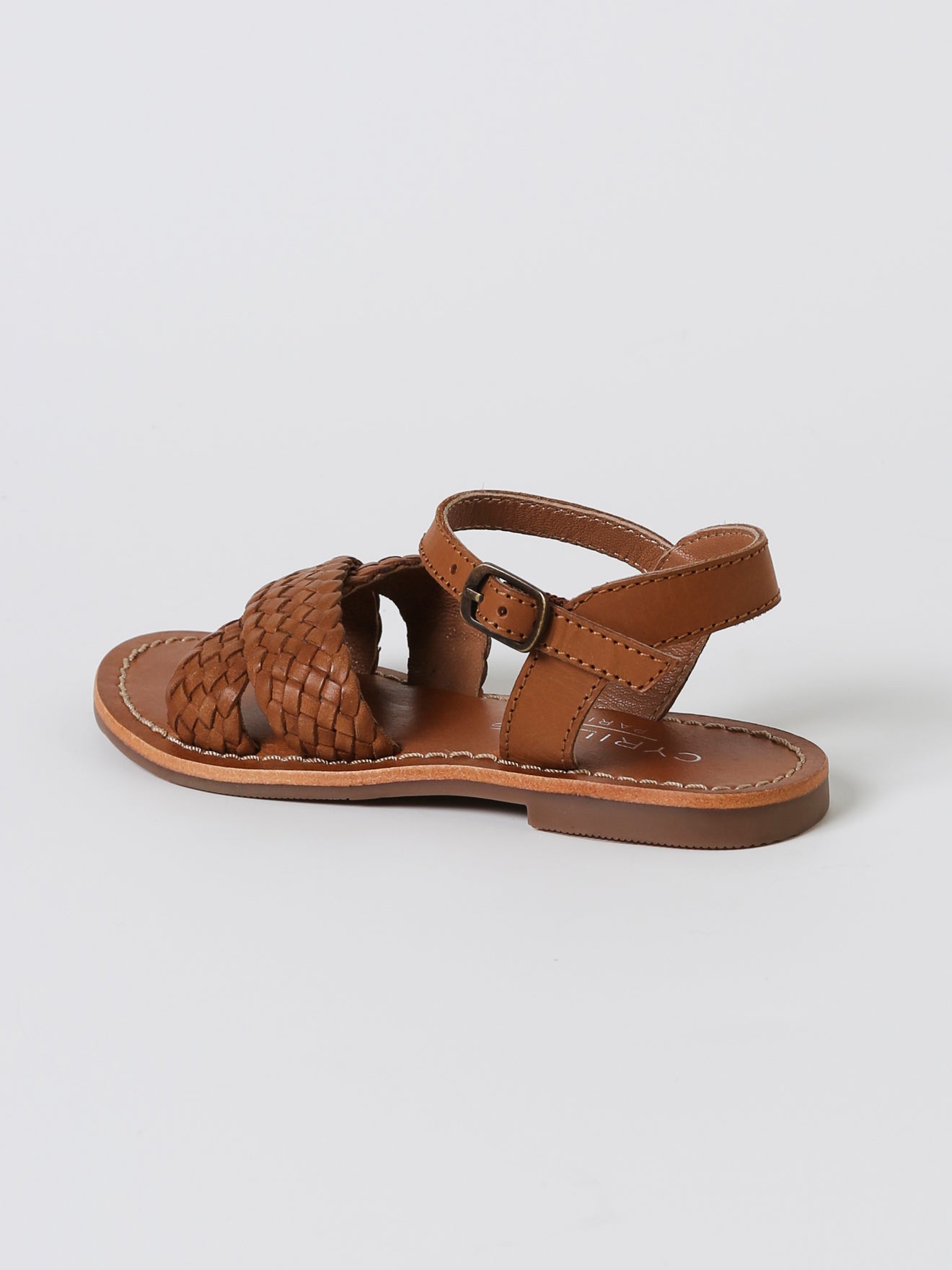 Sandale tressée Fille en cuir