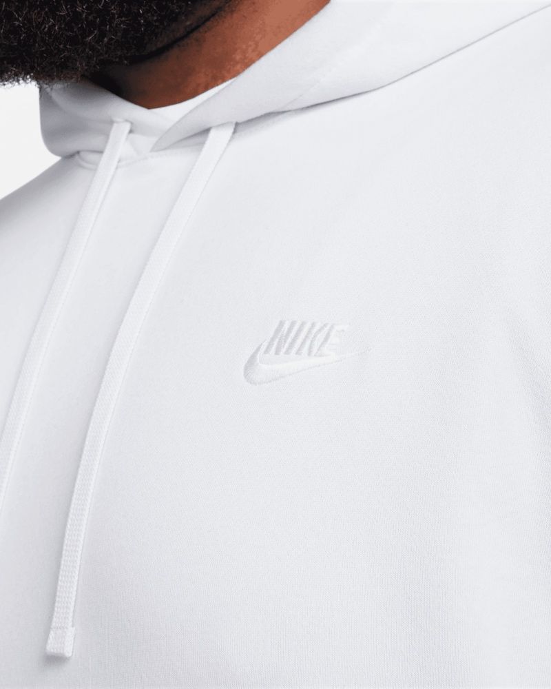 Sweat à capuche Nike Sportswear Club Fleece Gris Clair & Blanc pour homme