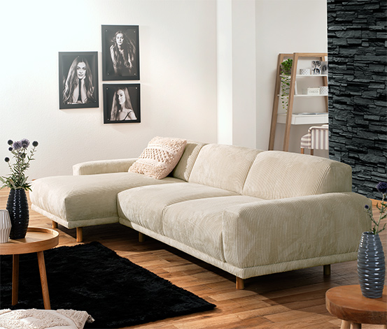 Ecksofa »Penelope«, creme, Longchair links