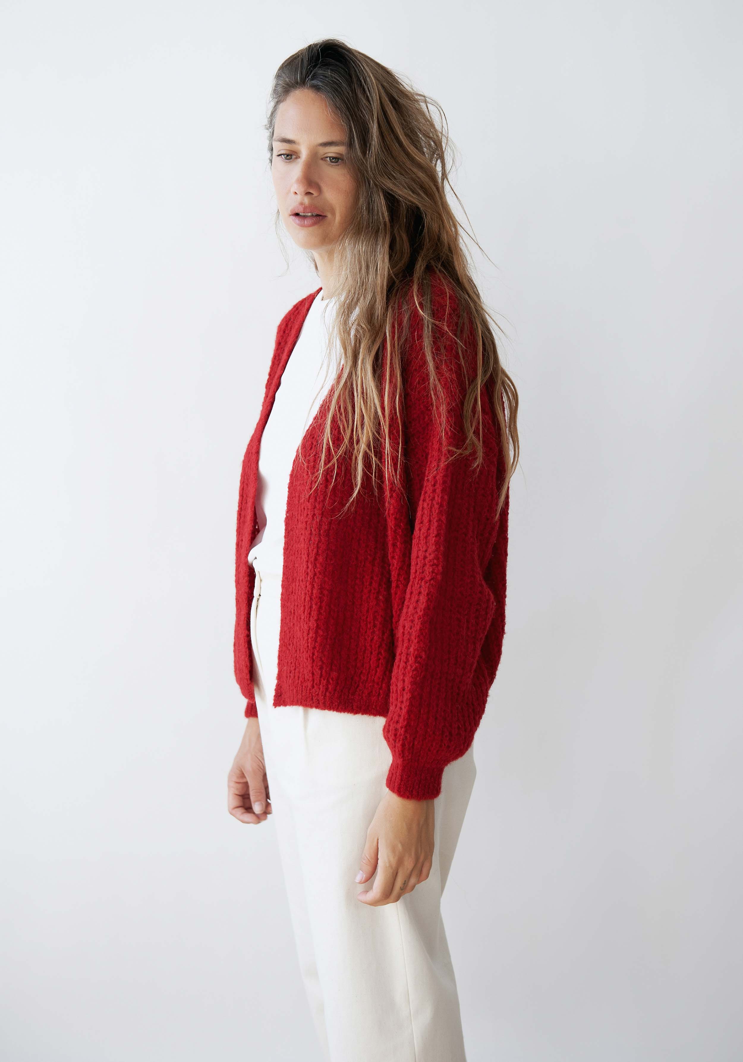 Jungle Folk Wrap Cardigan Vega Pomegranate