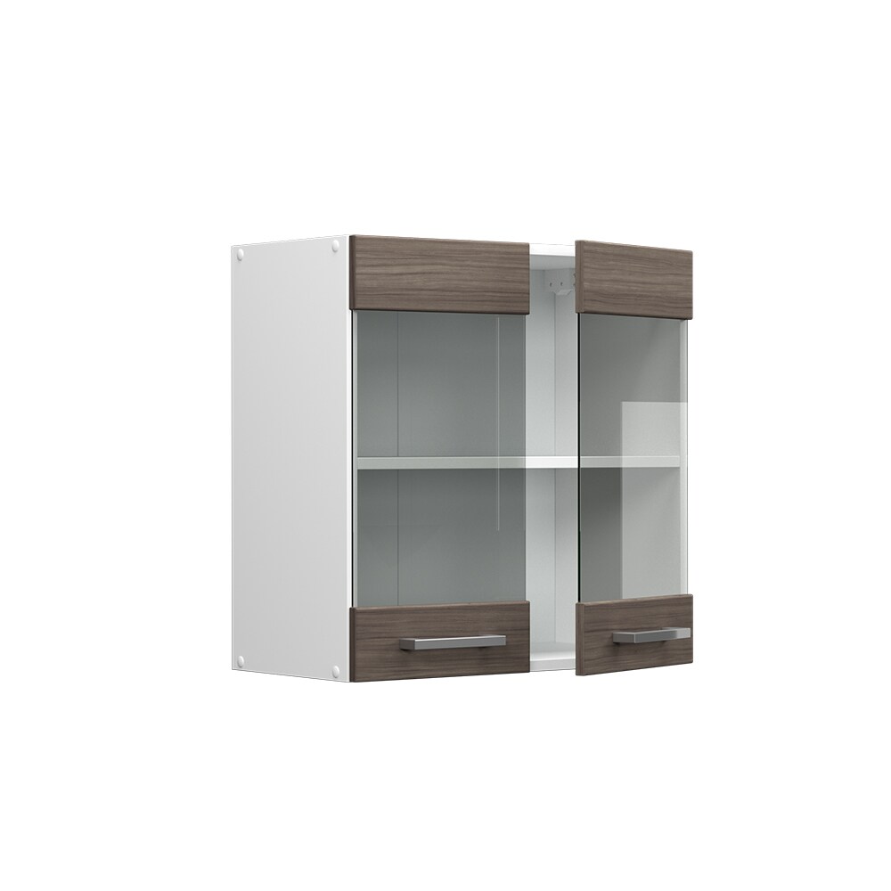 Vicco Hängeglasschrank Küchenschrank Küchenzeile R-Line 60 cm Weiß Edelgrau Tür Fächer