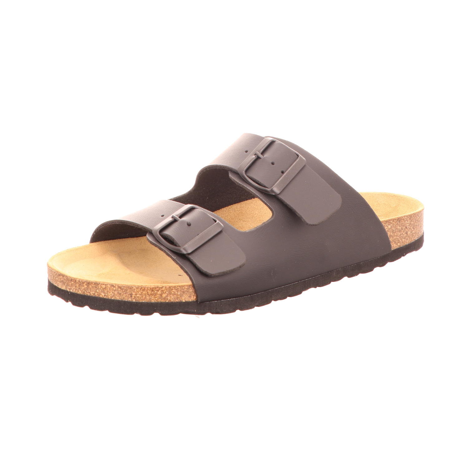SCHUH OKAY Damen-Bio-Pantolette mit Tieffußbett Schwarz