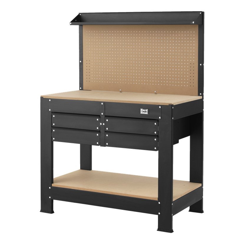 Arbeidsbenk med verktøytavle 114x61x158 cm 150 kg