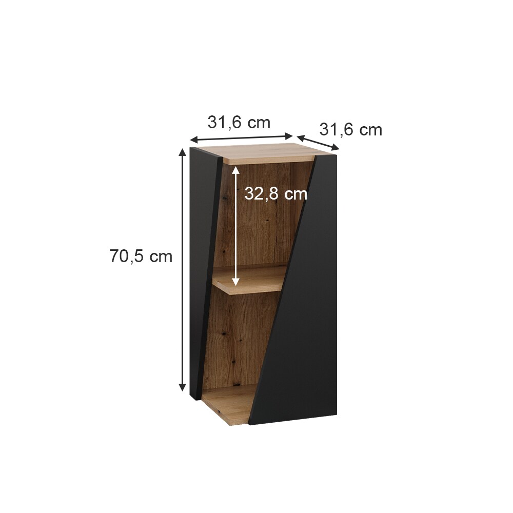 Vicco Badregal Benno, 31,6 x 70,5 cm, Anthrazit-Eiche, 3 Ablagen, modern, schmal, Badezimmer