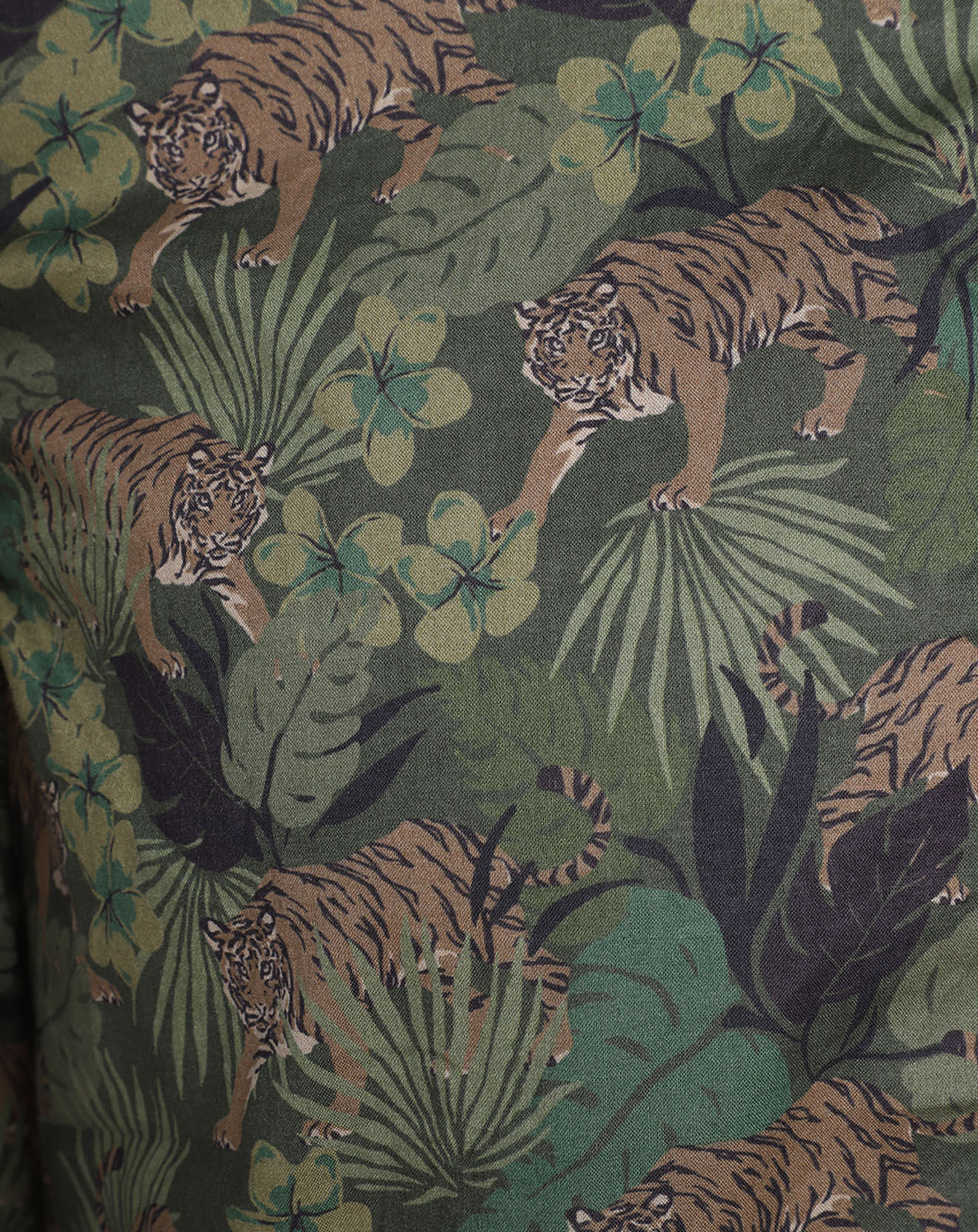 Hartford Chemise Slim Fit Storm imprimée jungle verte