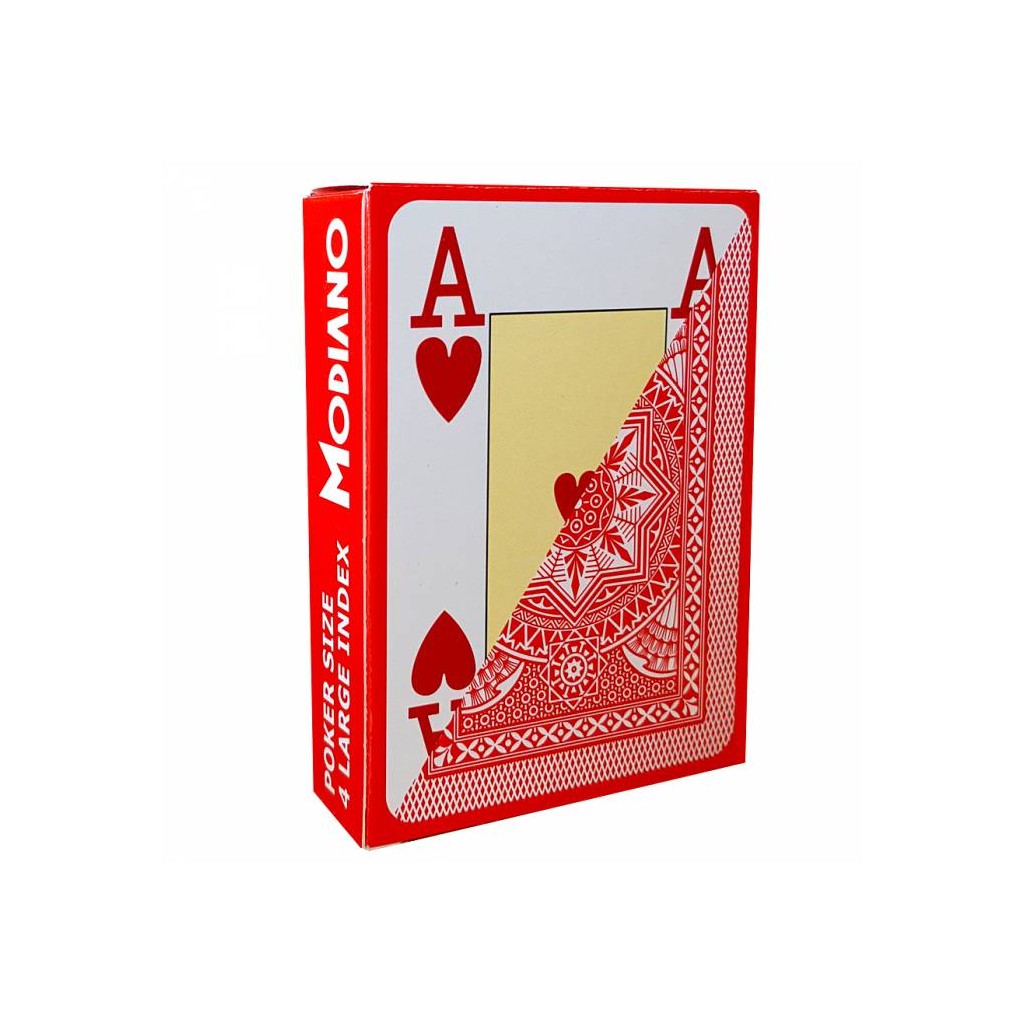 Jeu de 54 cartes Modiano format poker - Rouge