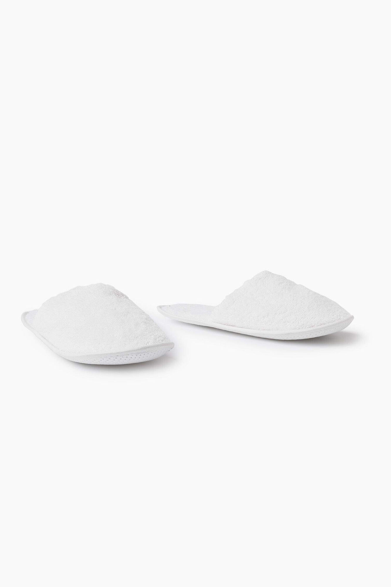 Pantufas de algodão atoalhado - brancas