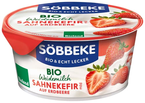 Söbbeke BIO Sahnekefir mild auf Erdbeere 10%