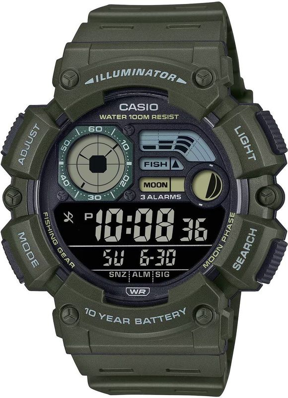 Casio - WS-1500H-3BVEF - Digitale Horloge - Groen - Waterdicht 10 bar