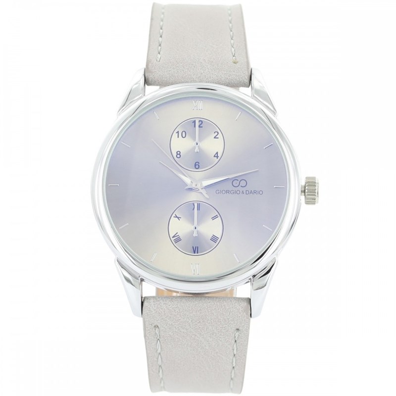 Coffret montre Homme GIORGIO bracelet Cuir Gris