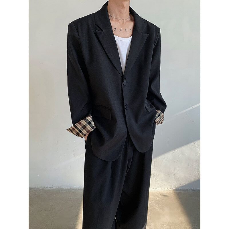 Orungeetun - Blazer met inkeping, revers, effen geruit paneel en enkele rij knopen