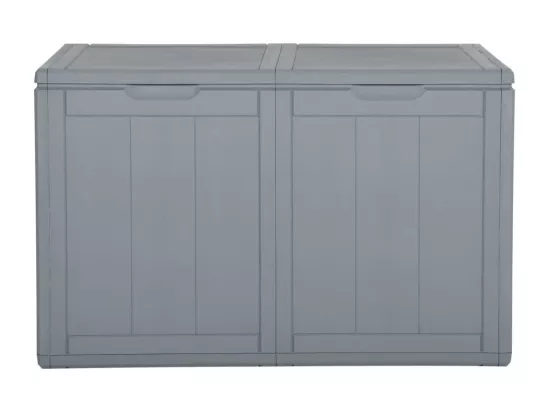 Boîte de rangement de jardin 180 L Gris PP Rotin