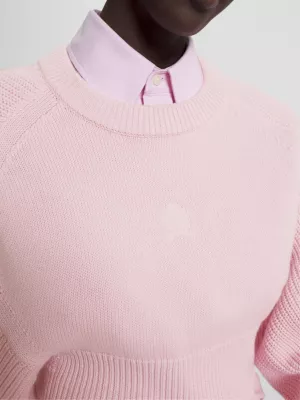Suéter cropped canelado Crest REPREVE