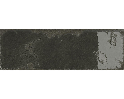 Steengoed metrotegel Alma zwart 10 x 30 cm glanzend