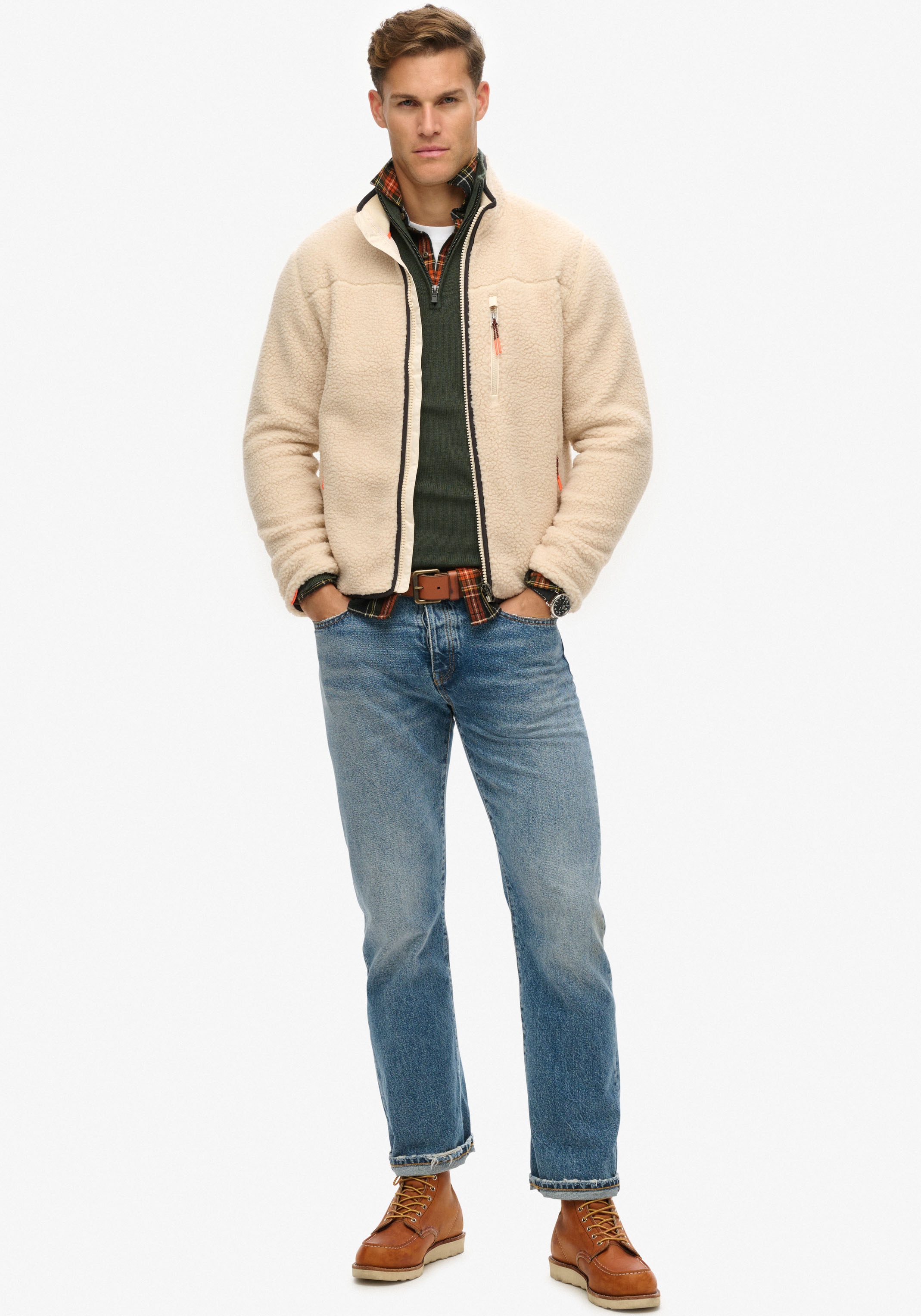 Superdry Fleecejacke »OUTDOOR FULL ZIP FLEECE« ohne Kapuze