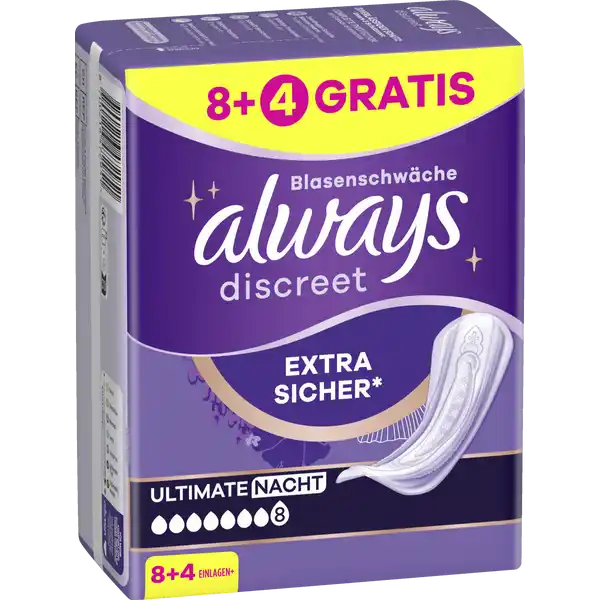 Discreet Inkontinenz Ultimate Nacht 8+4