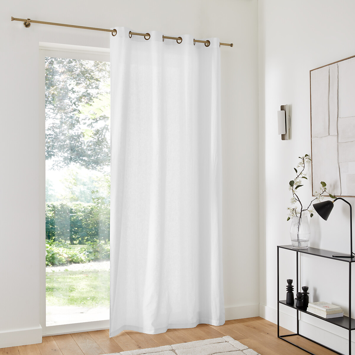 LA REDOUTE INTERIEURS<br>Cortina de meio linho com ilhós, Lincot