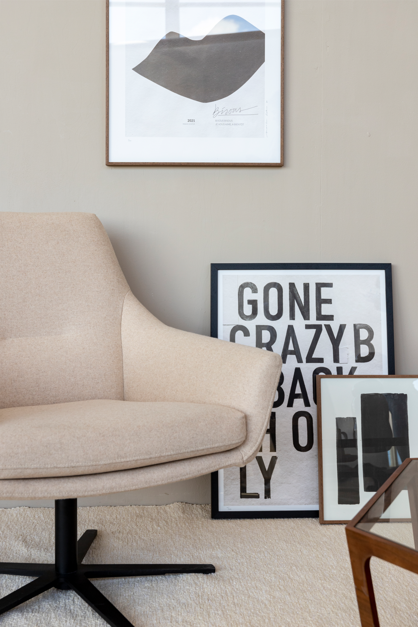 Loods 5 Design fauteuil Dunk Stof: Facet Olive 53 | Frame Zwart