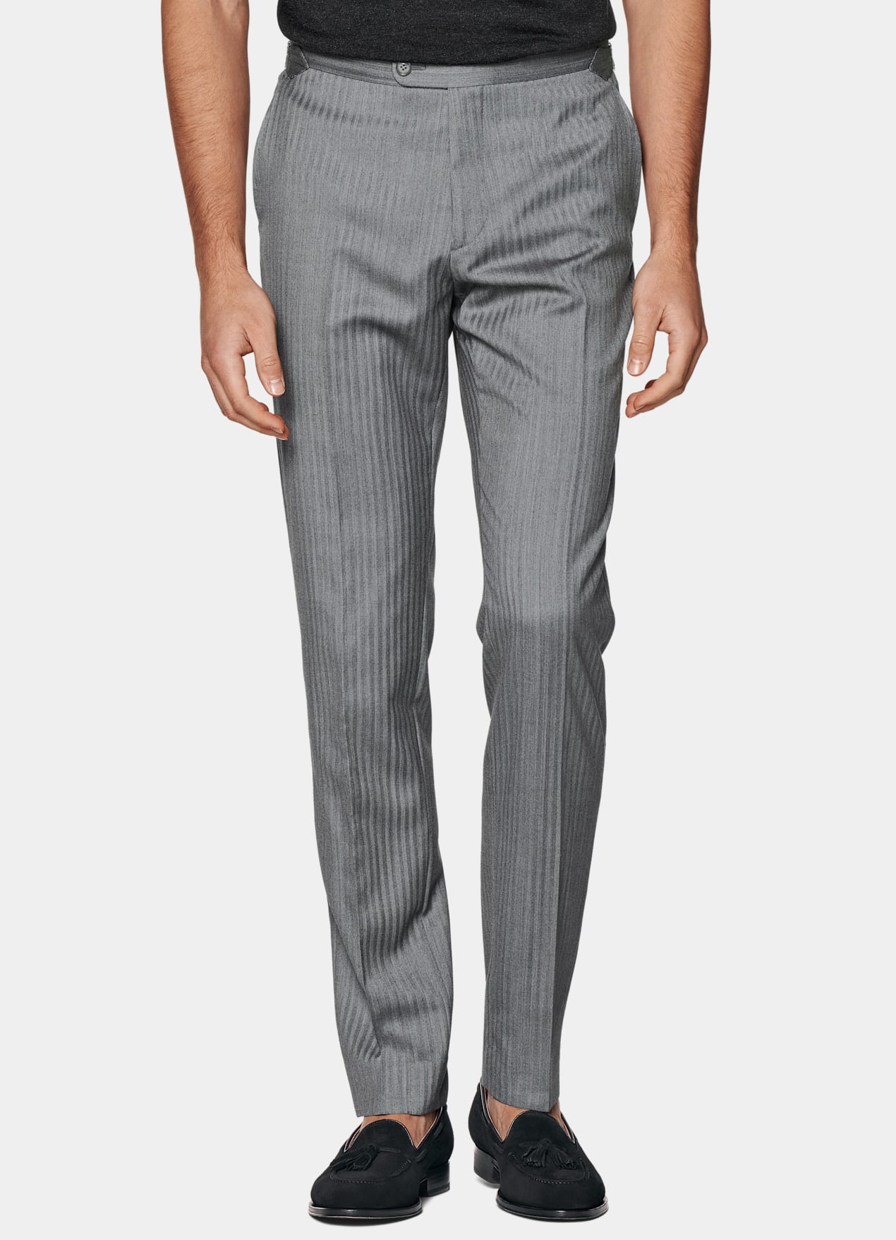 Costume Havana coupe Tailored gris moyen à chevrons