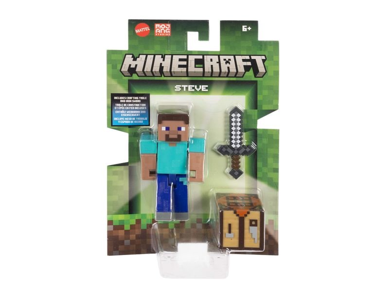 Mattel Minecraft Actionfigur mit pixeligem Design Minecraft Kinderspielzeugfigur
