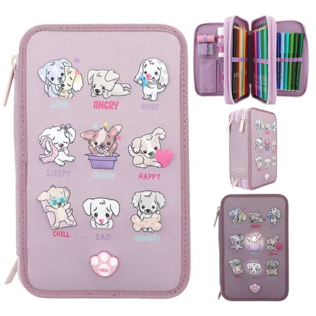 Depesche TOPModel 3-FachFedertasche LED Hunde Stimmungsbarometer