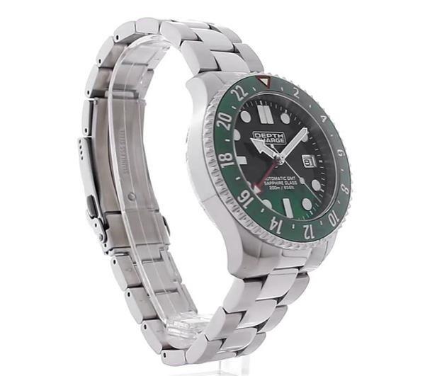 Depth Charge Stainless Steel Green Dial Dive Watch