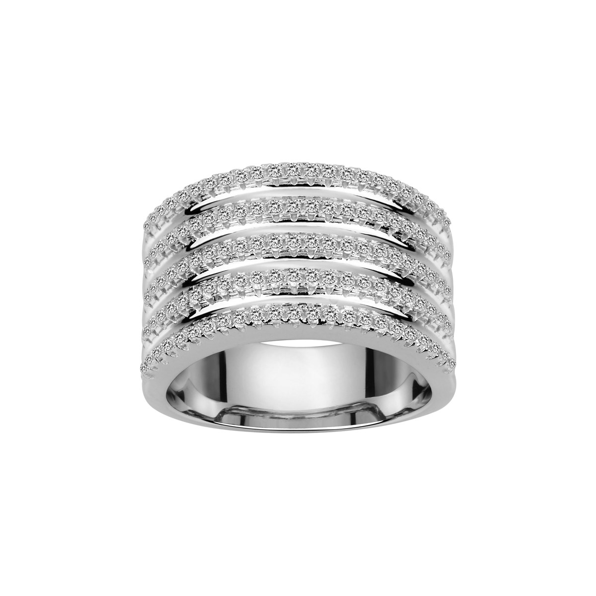 Bague en Argent avec oxyde de zirconium blanc