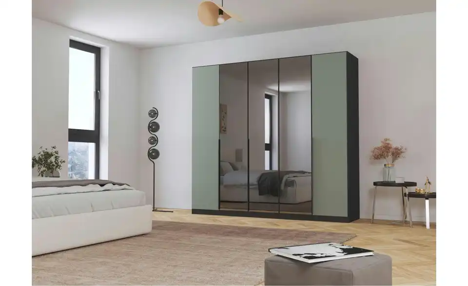 Drehtürenschrank Grau, Salbeigrün 226 cm 5 Stück
